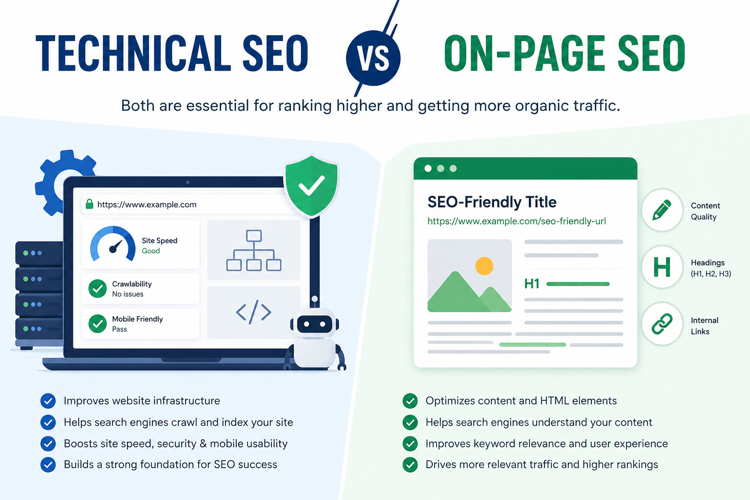 Technical SEO vs On Page SEO